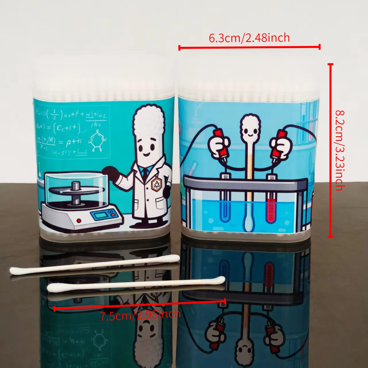 600 قطعة/800 قطعة موضوع مختبر العلوم نمط أعواد قطنية عصا غرامة رمح فرك صندوق القطن