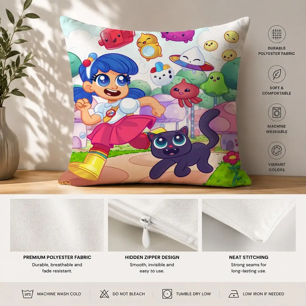 Anime True Rainbow K-Kingdom Cushion Cover 40x40cm Square Decorative Sofa Cushion Cover Bedroom Living Room Home Decor Gift