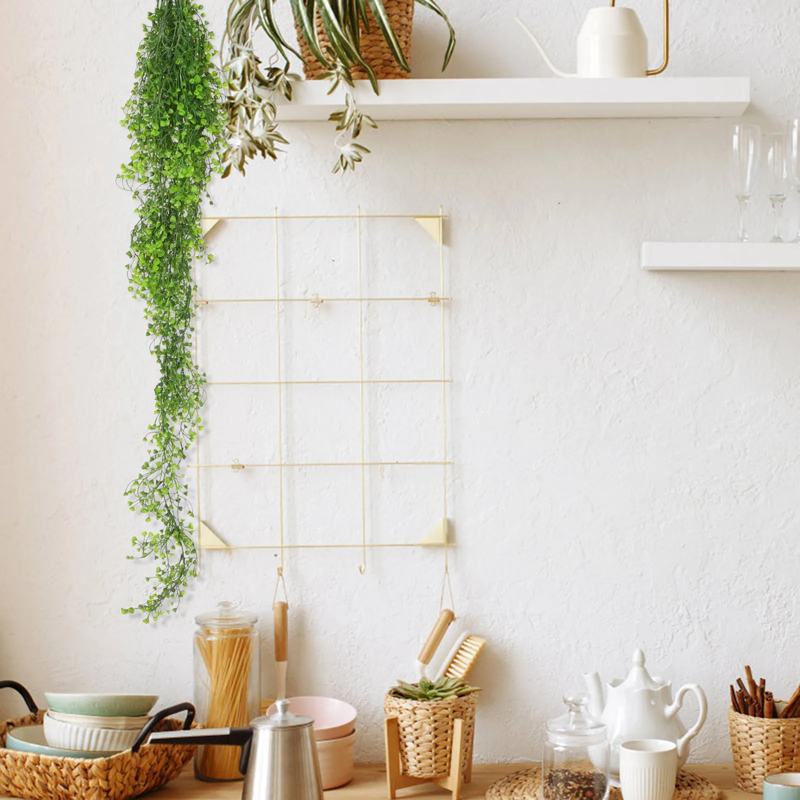 

Artificial Hanging Greenery Vine Realistic Fake Fern Wall Decor Boho Room Decoration Decorative Vines Living Room Hanging Plants