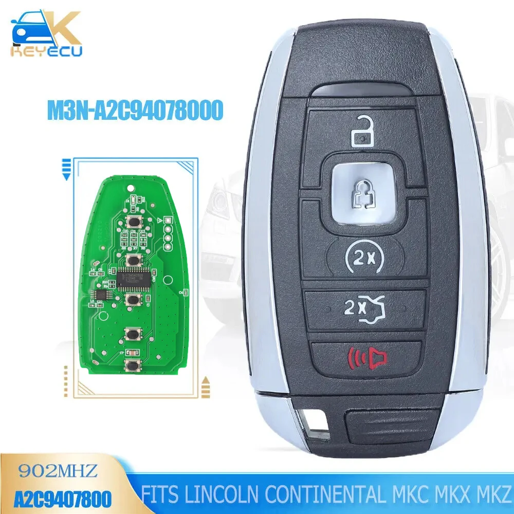 

KEYECU M3N-A2C94078000 902MHz Remote Key for Lincoln Continental MKC MKX MKZ Navigator