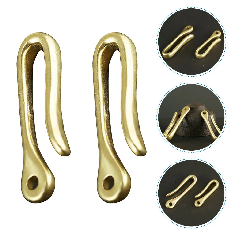 

2Pcs Brass Keychain Ornaments Delicate Design Superior Quality Practical Waist Hanging Chains DIY Handcraft Accessories