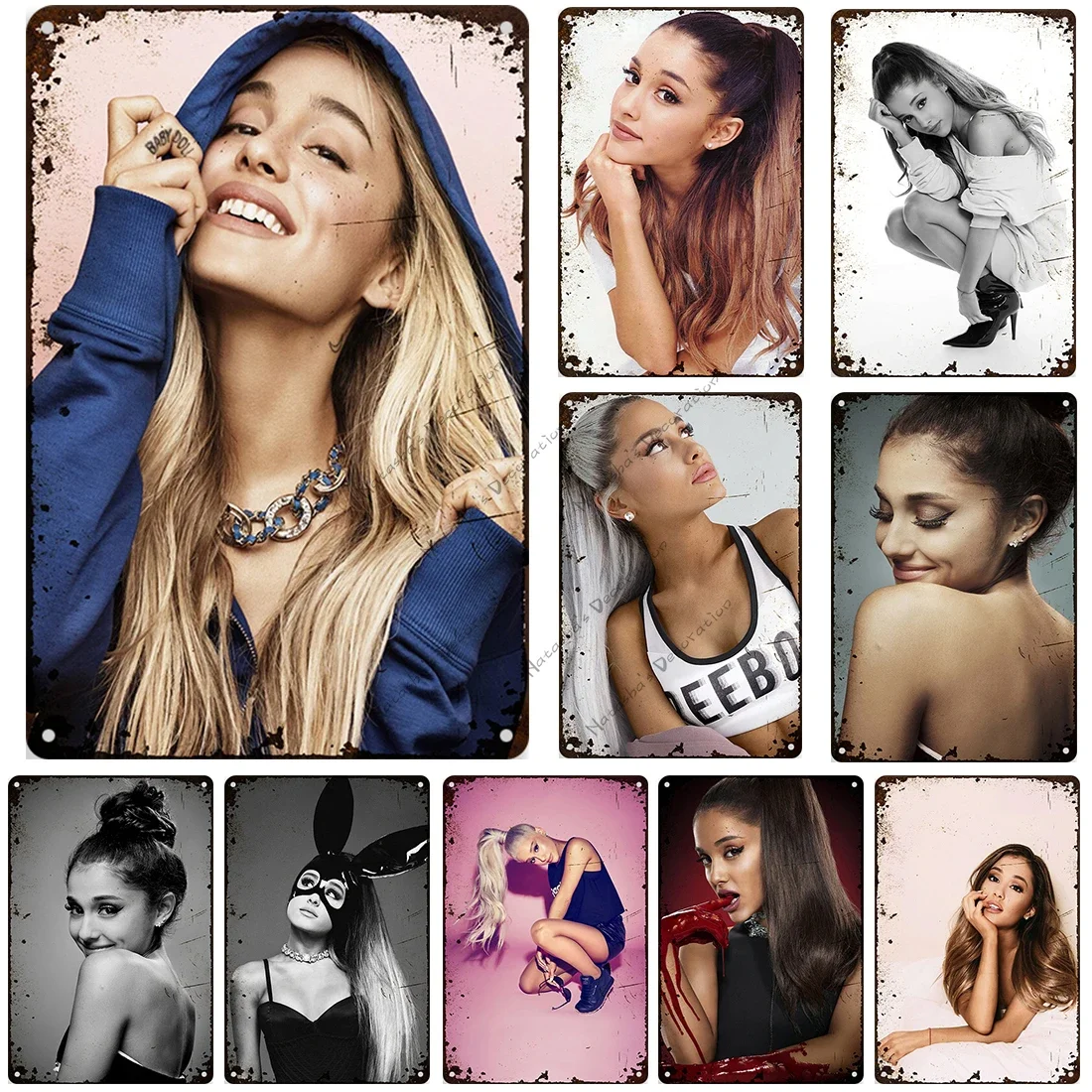 Ariana Grande Metal Signs Music Vintage Poster Rusty Retro Poster Home Man Cave Garage Club Industrial Decoration Metal Plate