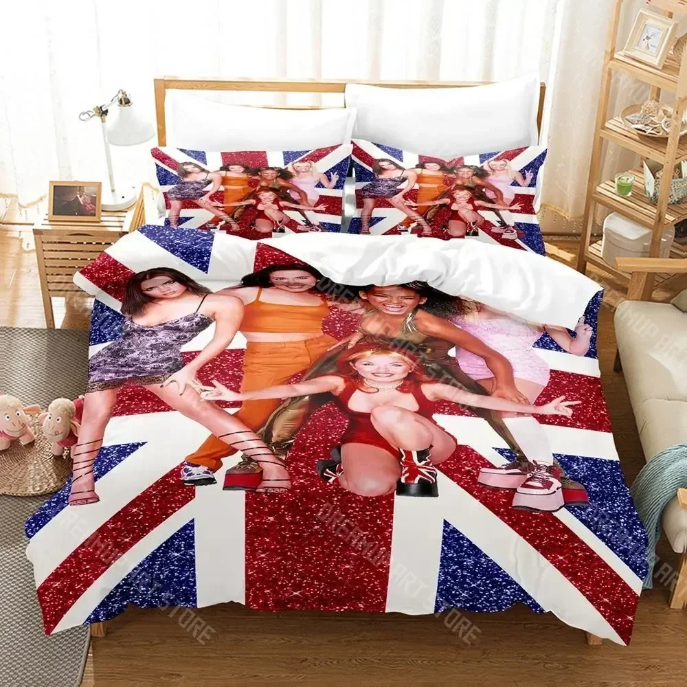 3D Print S-spices 90S Bedding Set Cartoon Anime three-piece set Adult Kid Bedroom Duvetcover Sets 3D Kawaii Hip Hop Girls
