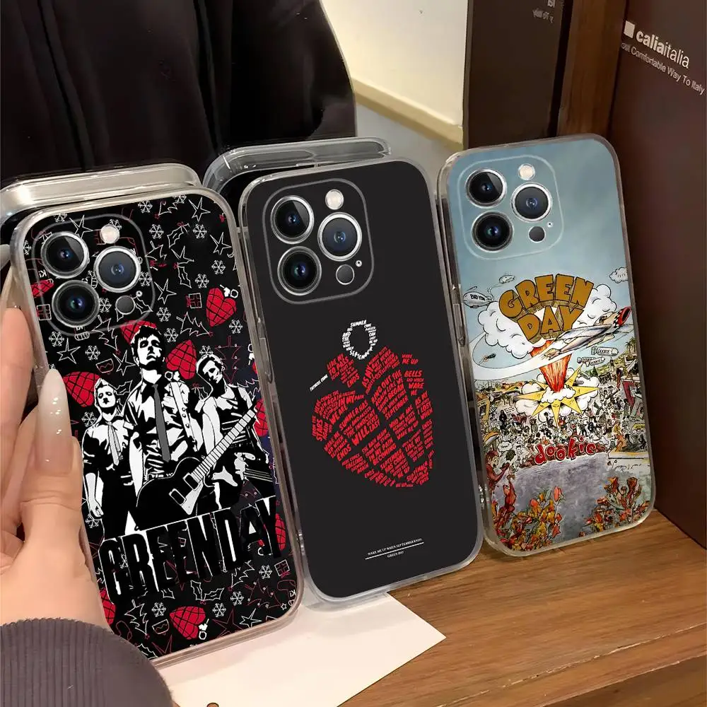 

Famous G-green Day For IPhone 17 16 15 14 13 12 11 Pro Max Plus Transparent Soft TPU Phone Cover