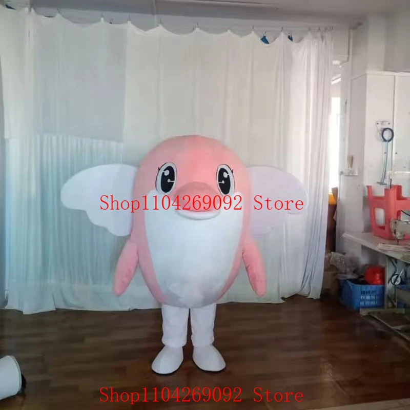 

Pink dolphin Mascot Costume Cartoon dolphin Doll Mascotter Birthday Anime Cosplay Costumes Character Party Maskote Carnival Suit