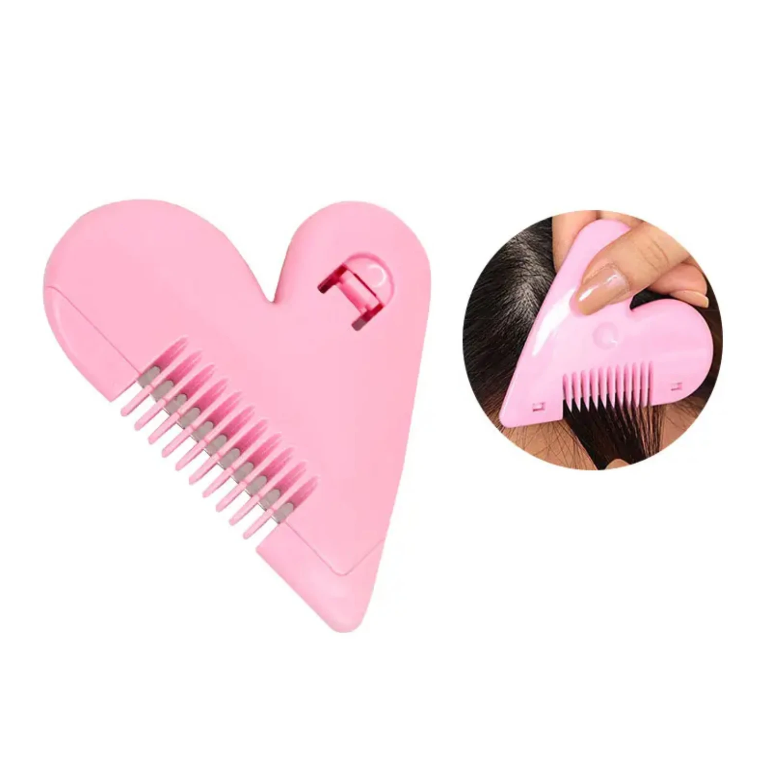 Heart Shaped Mini Combs for Precise Hair Cutting - Versatile Haircare Tool with Epilator Function - Stylish Grooming Accessory f