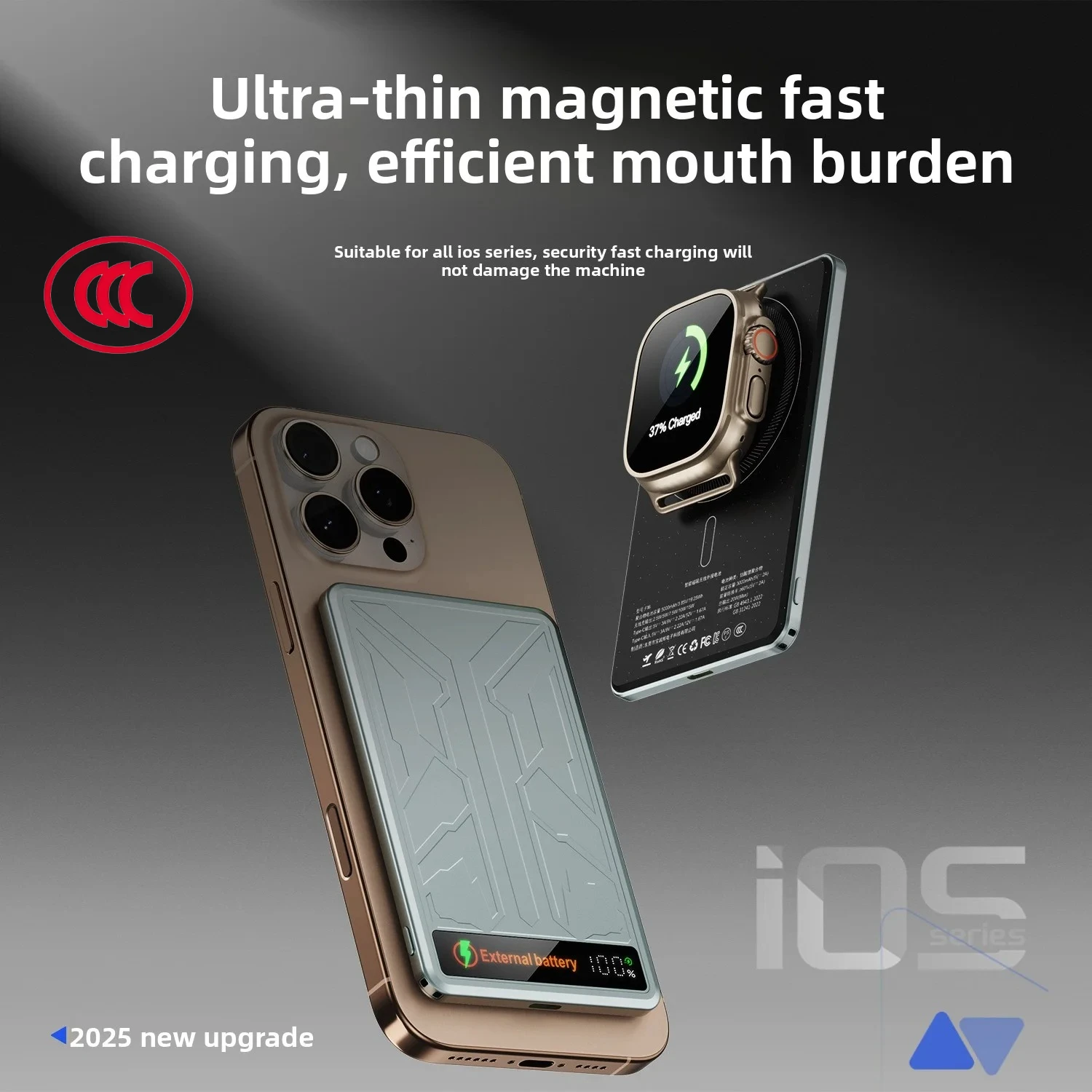 [CCC Certified China standard] Mech Armor PD20W 10000mAh Magnetic Wireless USB C Type C Power Bank for MagSafe External Battery