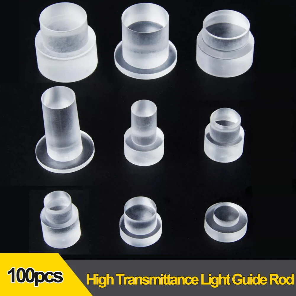 100Pcs Step Type Light Pipe High Transmittance LED Light Guide Column Multi-scene Application PC PMMA Transparent Indicator Post