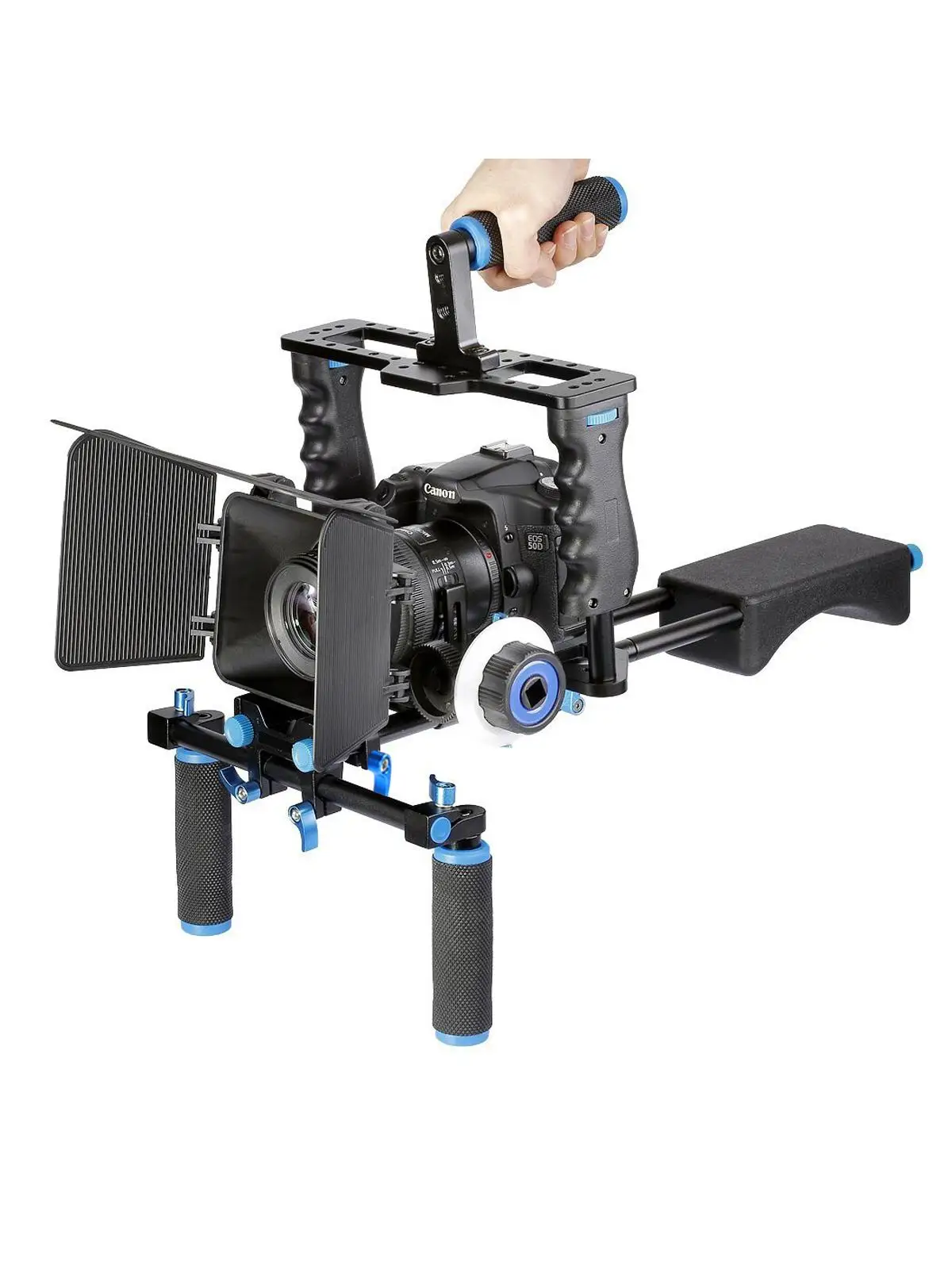 Professionele Camera Schouder Rig DSLR Video Camera Stabilisator Kooi/Matte Box/Follow Focus Voor Camera Camcorder - afbeelding 2