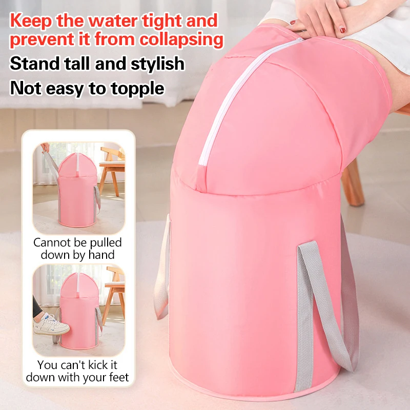 Lavabo de baño de pies plegable portátil con asas, perfecto para remojar los pies, viajar, acampar y actividades al aire libre, 1 ud.