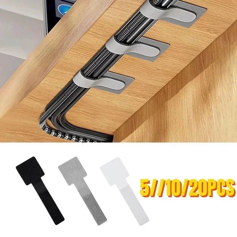 5/10/20PCS Lösbare Kabel Organizer Krawatten Maus Kopfhörer USB Draht Management Nylon Kabel Krawatten Wiederverwendbare Schleife Hoop band Strap Krawatte
