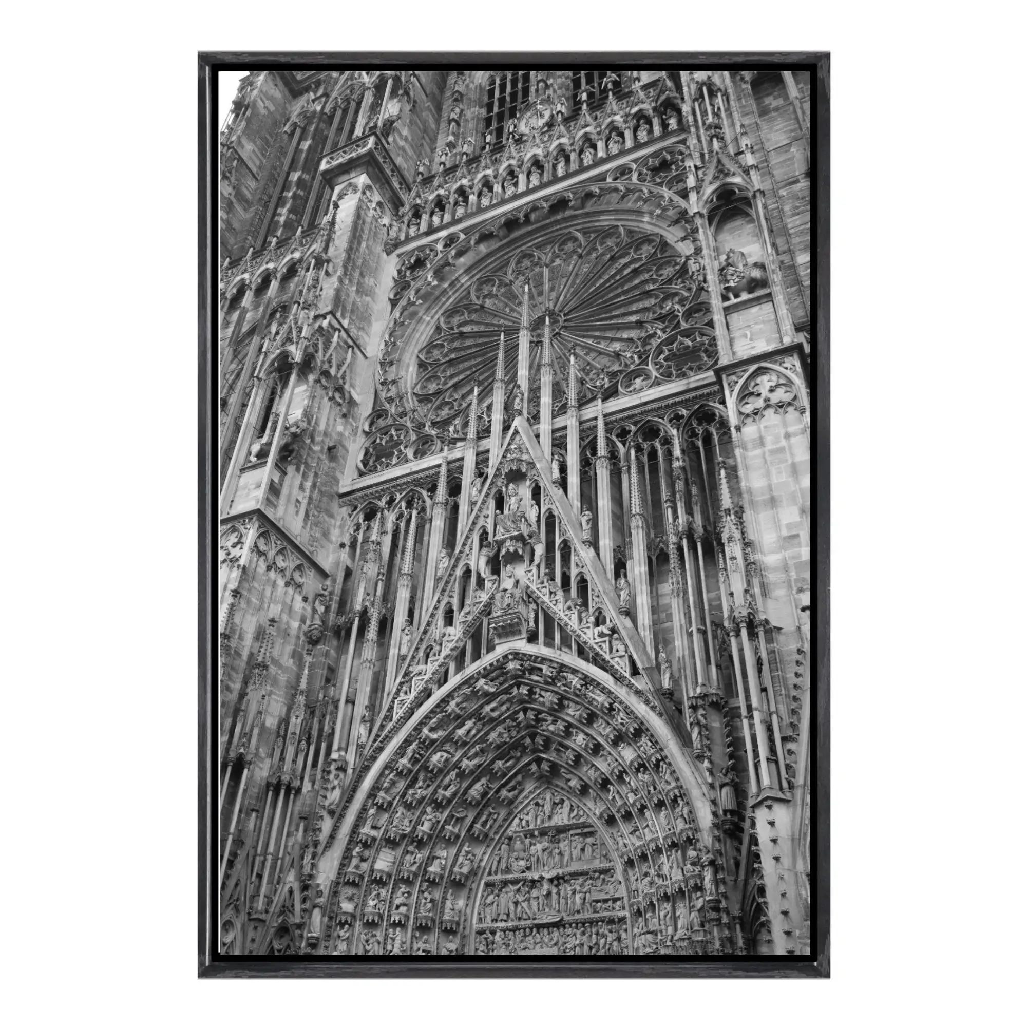 لوحة فنية جدارية من قماش كاتدرائية ستراسبورغ - طباعة الكنيسة القوطية المميزة لتزيين المنزل