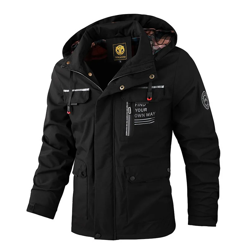 Veste décontractée imperméable pour hommes, manteau parka à capuche, tenue d'extérieur imbibée d'assaut, nouvelle collection