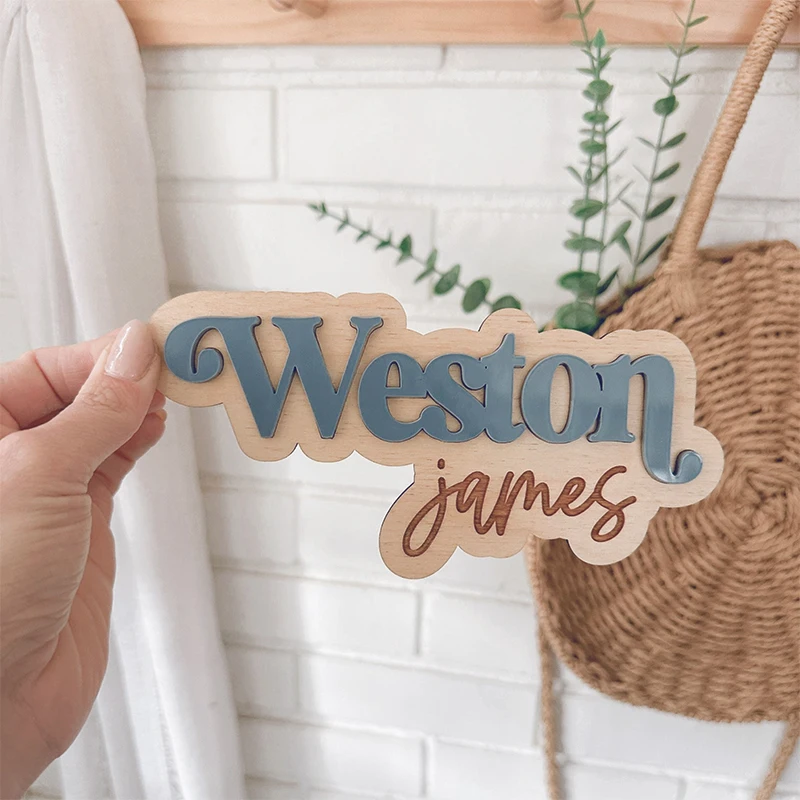 Custom Baby Name Sign Personalized Wooden Baby Birth Announcements Baby Shower Gifts Newborn Name Plaque