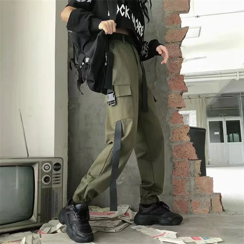 

Cargo Pants Women Baggy High Waisted Army Green Parachute Pants Combat Military Trousers Jogger Sweatpant Pants with Pockets