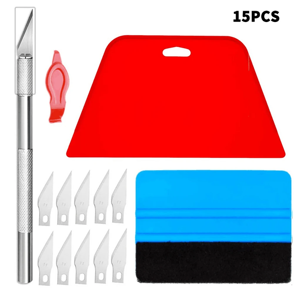 15 Piece Set Of Car Color Modification And Film Application Tools, Invisible Clothing Kit