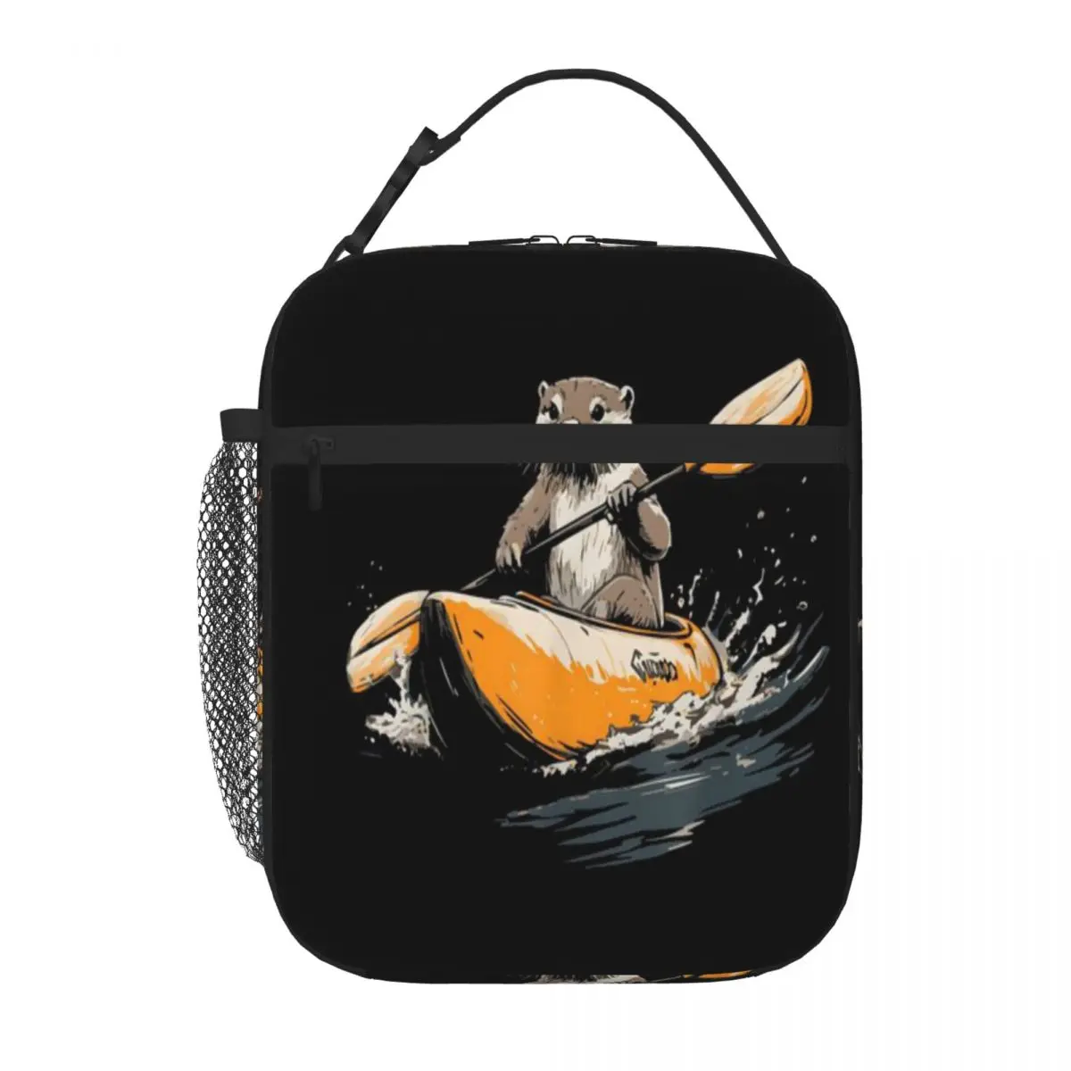 Hot Sale Otter Kayaker Paddling Outdoor Adventure Oversized Food Tote Bag Newborn Food Storage Small Lunch Bag
