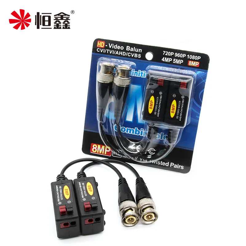 10Pair/20PCS Passive Twisted Pair Transmitter HD Video Balun Transmission 8MP  For AHD CVI TVI CCTV Camera Cable IP Coax