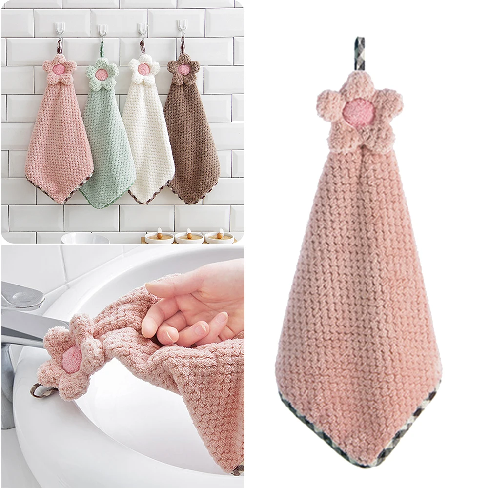 الوردي مسح الأيدي منشفة عباد الشمس تصميم حلقة معلقة التجفيف السريع ماصة للماء منشفة الصحون للمنزل المطبخ الحمام استخدام لا #6