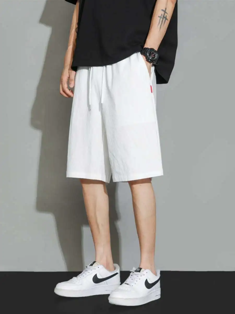 

Cotton Linen Beach orts Casual Home Sle Long Term Men's orts Pants Summer Thiened Fce Pure Color Straight Leg