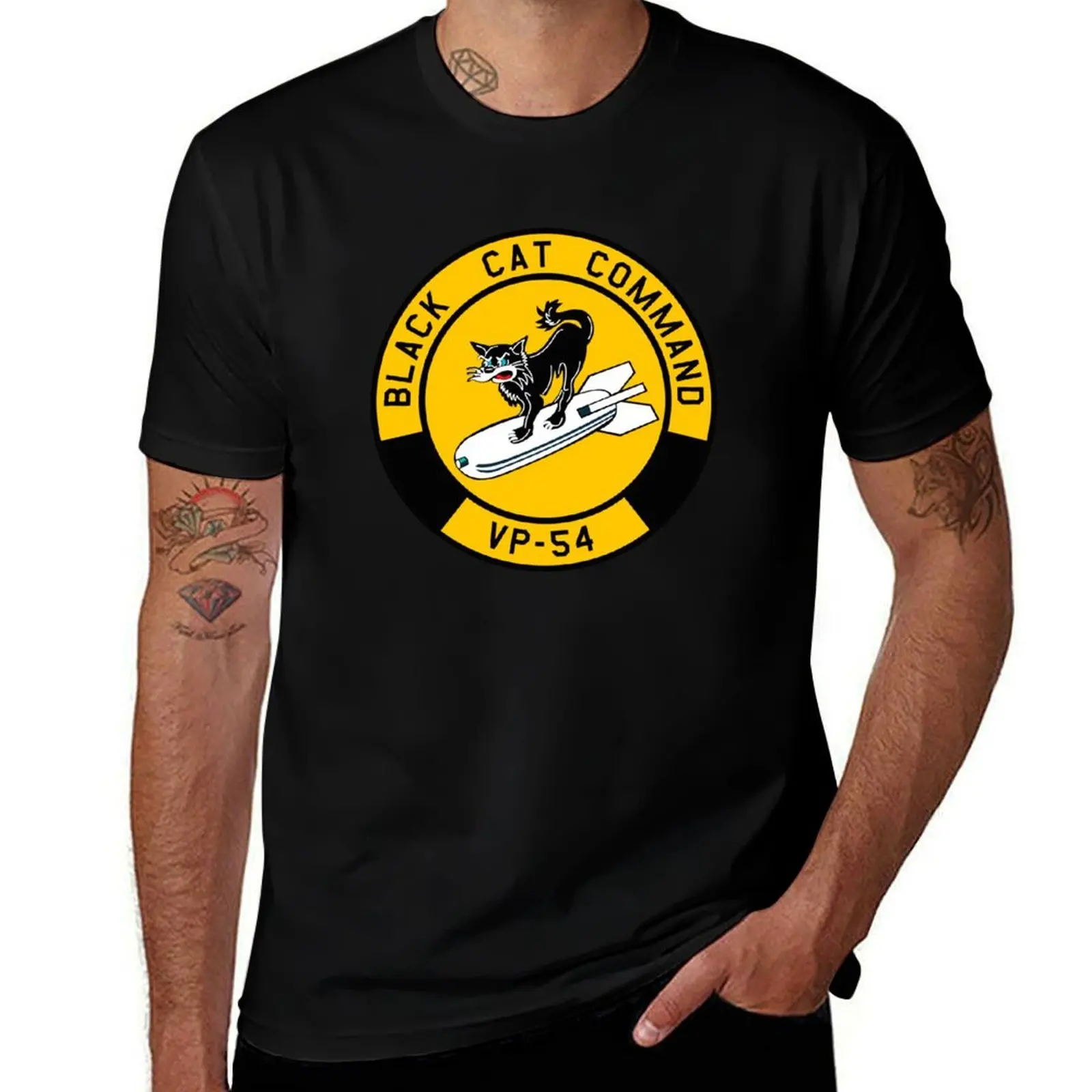 USN VP-54 Patrol Bombing Squadron Black Cat Command - Clean Style T-Shirt Holiday All Match T-Shirt