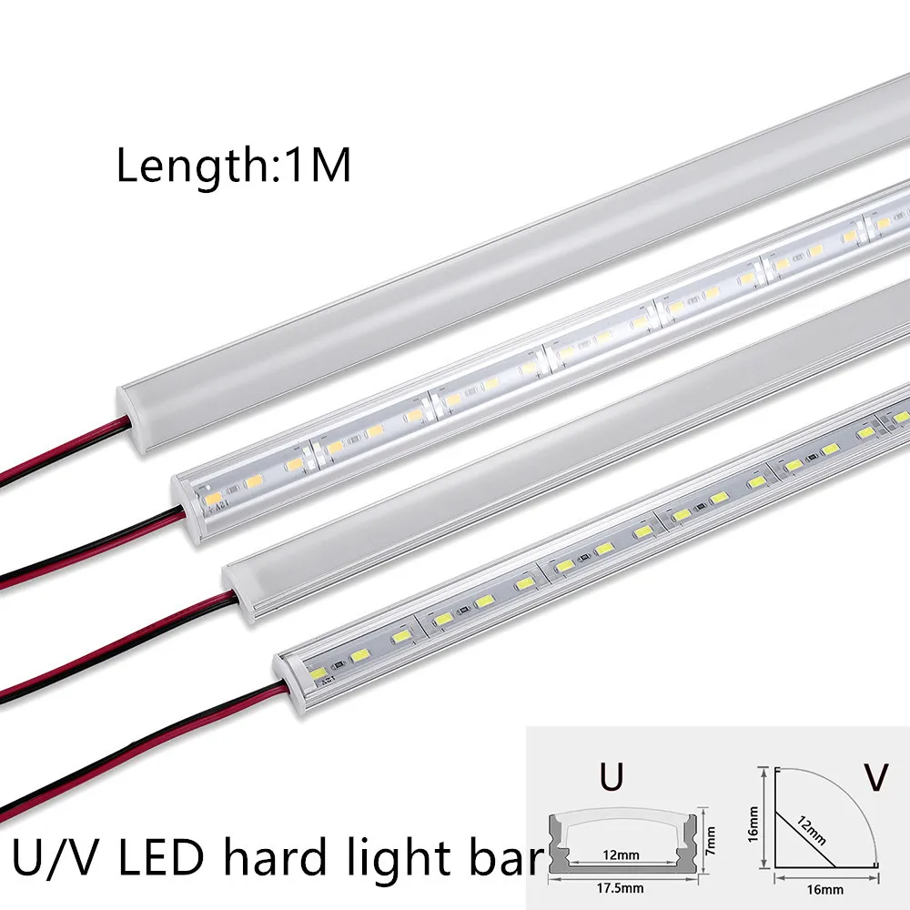 

1 Meter 72LEDs Super Bright DC12V Led light bar Strip U/V Aluminum Profile for LED Cabinet Bar Light or Ceiling wall corner