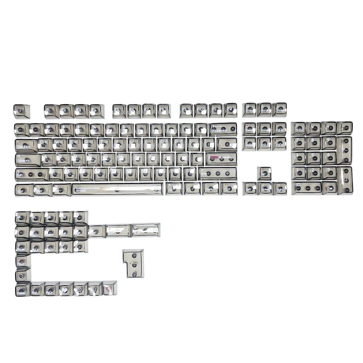 Imagem -05 - Keycaps de Cristal Transparente para Teclado Mecânico Coreano Árabe Russo Retroiluminado Rgb Layout Iso pc Faça Você Mesmo 132 Teclas