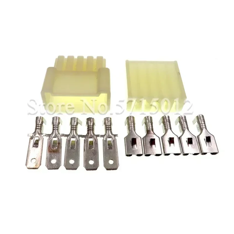 5 Hole Car Auto Window Lift Switch Sockets Female Male 6.3mm Big Current Automotive Connectors