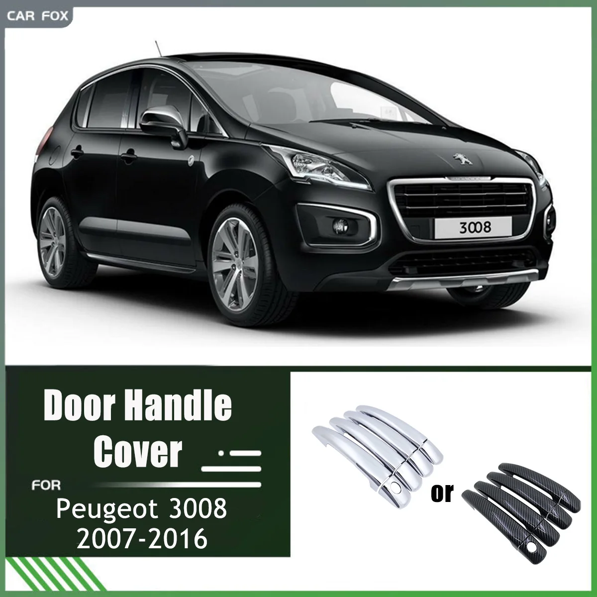 

Chrome Door Handle Cover Trim for Peugeot 3008 T84 MK1 2007-2016 2008 2009 2010 2011 2012 Luxury Car Accessories Sticker Styling