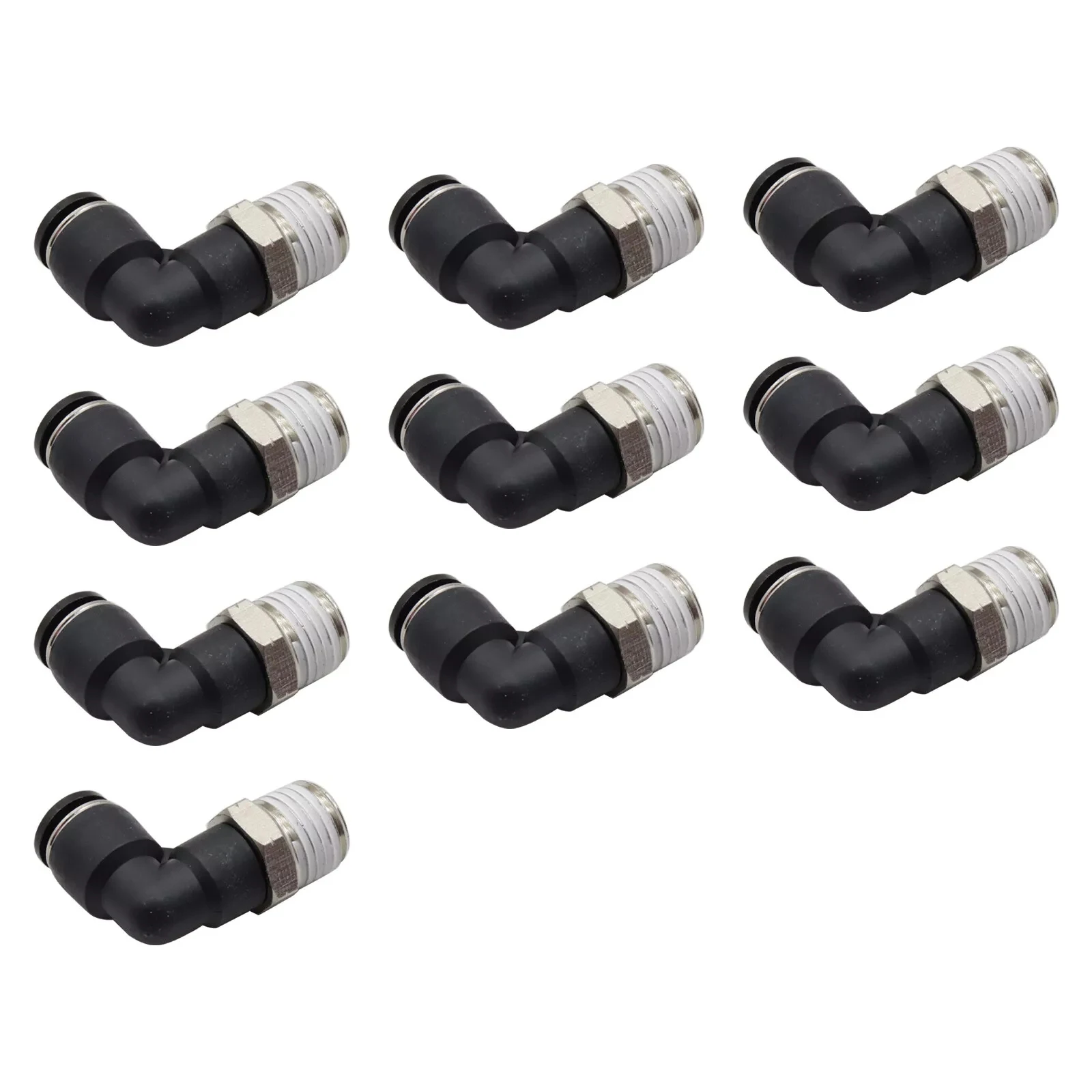 

10Pcs/Set 1/4" Tube OD 1/4" NPT Pneumatic Elbow Push To Connect Air Fitting Quick Release Connector 0-150 PSI 0-1.0MPA