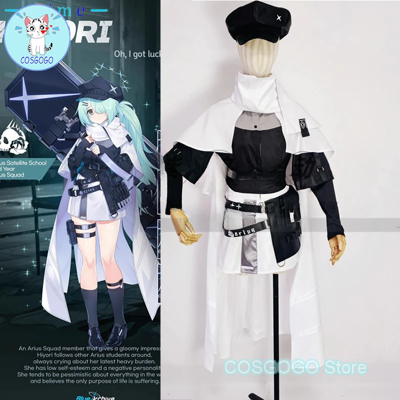 

[Customized] Game Blue Archive Hiyori Cosplay Costume Party Suit Cloak Top Skirts Halloween Carnival Uniforms Anime Clothing