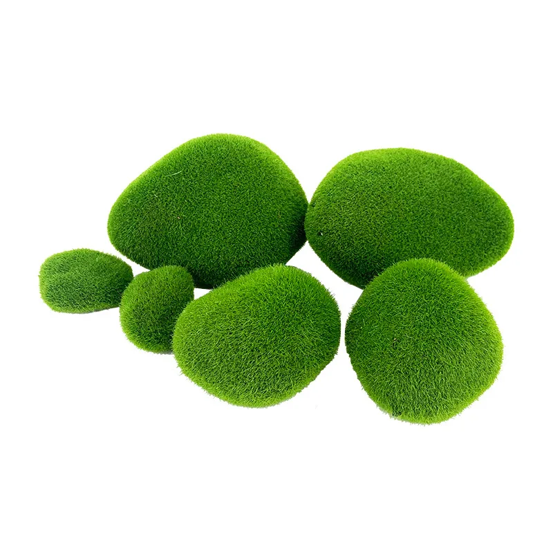 10PCS Artificial Green Moss Ball Fake Stone Simulation Plant Diy Decoration for Shop Window Hotel Home Office Plant Wall Decor