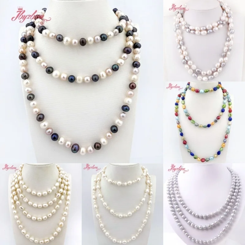 Natural  Freshwater Pearl Stone Beads Fashion Style Handwork Not Button For Woman Christmas Gift Necklace