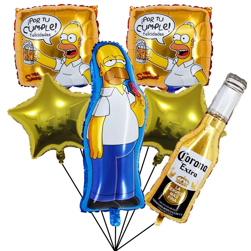 Cartoon anime aluminum film The Simpsons beer balloon holiday decoration