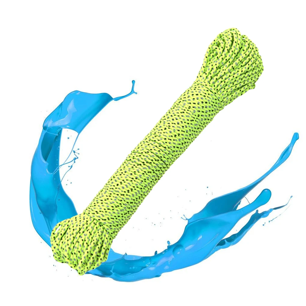 

20M Reflective Rope Accessories Strong PP Core Polyester Guyline Nylon Rope Camping Hiking