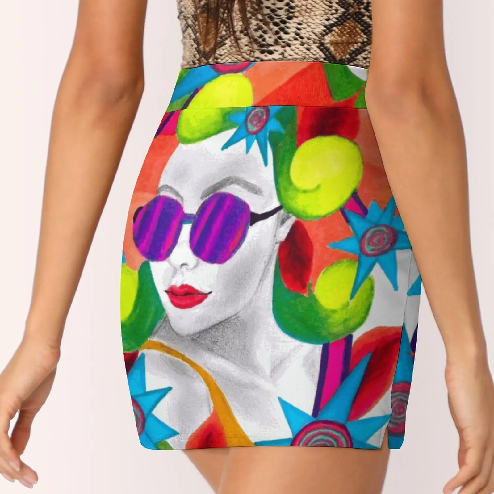 De Lady Pop Illustratie Tennis Golf Rok Sexy A-lijn Harajuku Shorts Rok Met Telefoon Zakken Skort Pop Cultuur Portret Pop