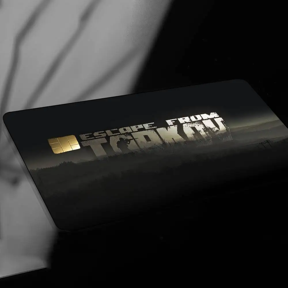 E-الهروب من T-Tarkov 1 مجموعة من 4 قطعة بطاقة الائتمان ملصقات الجلد لبطاقة البنك VISA ملصق مضاد للمياه المضادة للخدش النساء هدية