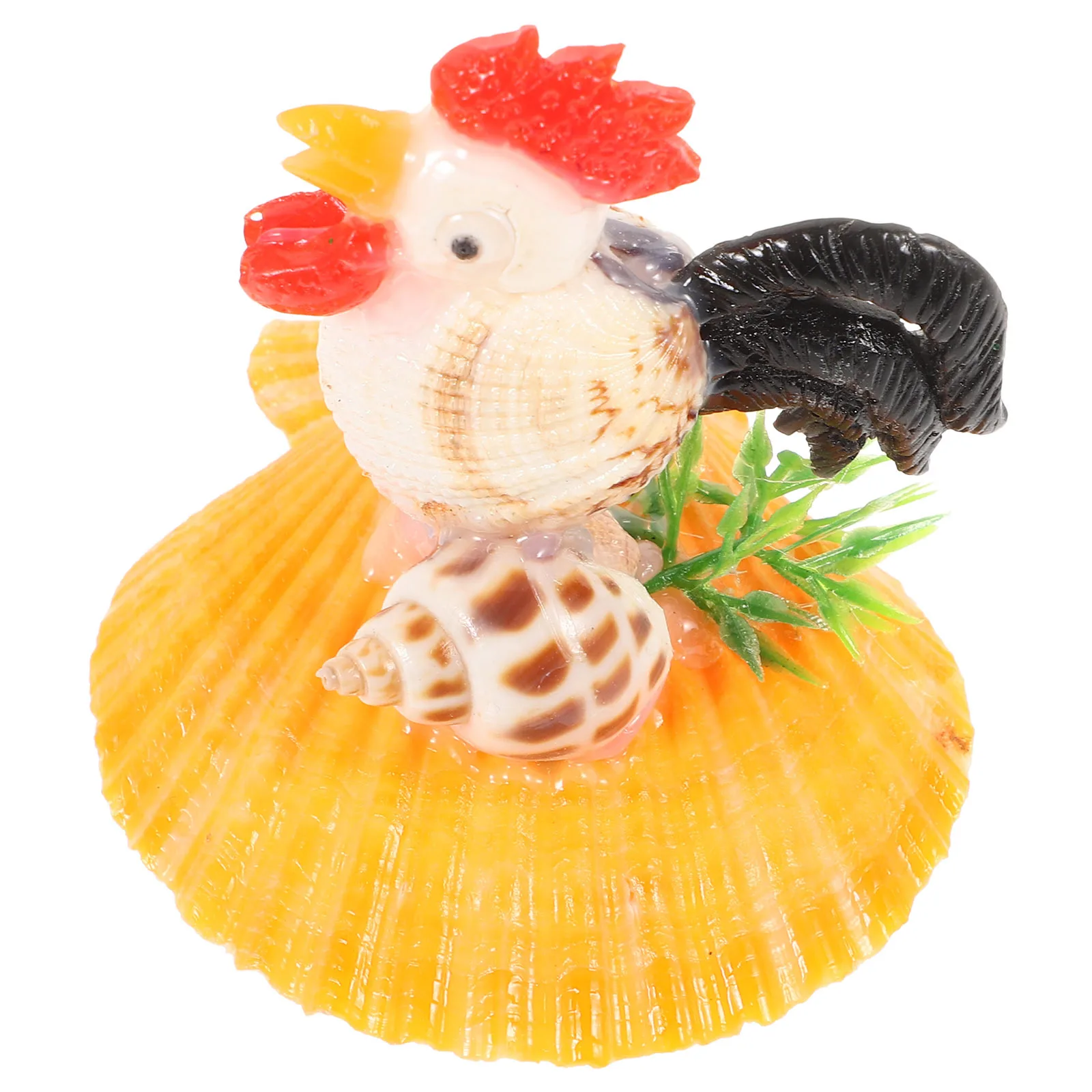 

Zodiac Chicken Shell Sculpture Compact Desktop Decorative Artwork Home Office Ornament Desktop Chicken Statue