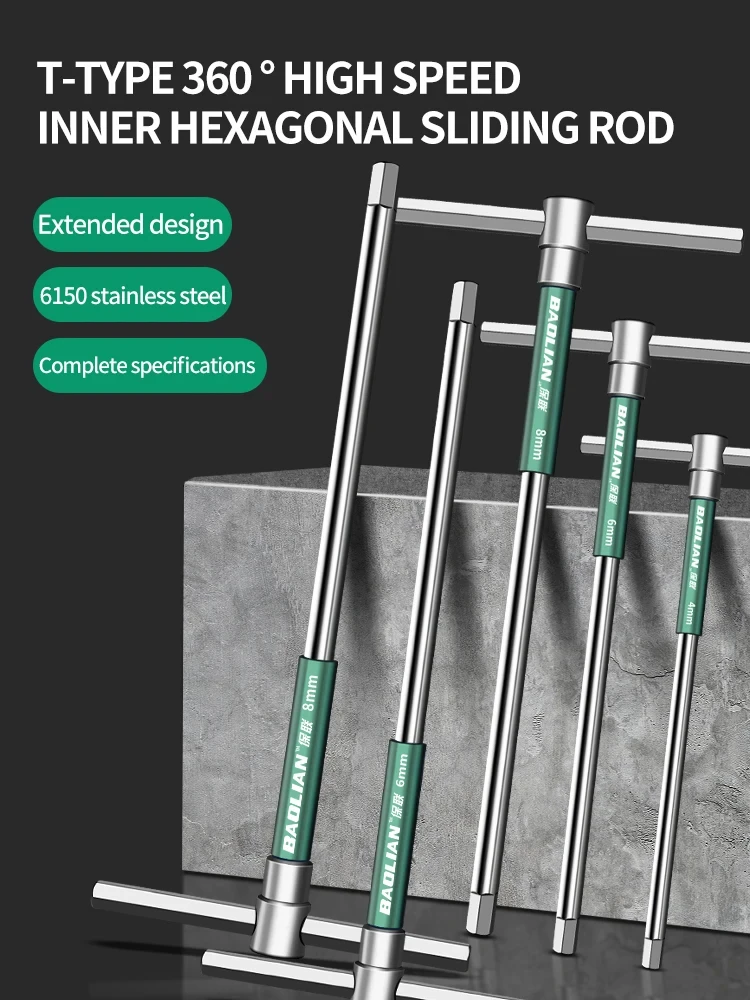 T/L 2,5/3/4/5/6/8/10 mm Torx-Schraubendreher T-Typ Inbusschlüssel Chromschlüssel T-förmiges Handwerkzeug Verlängerter T-Steckschlüssel