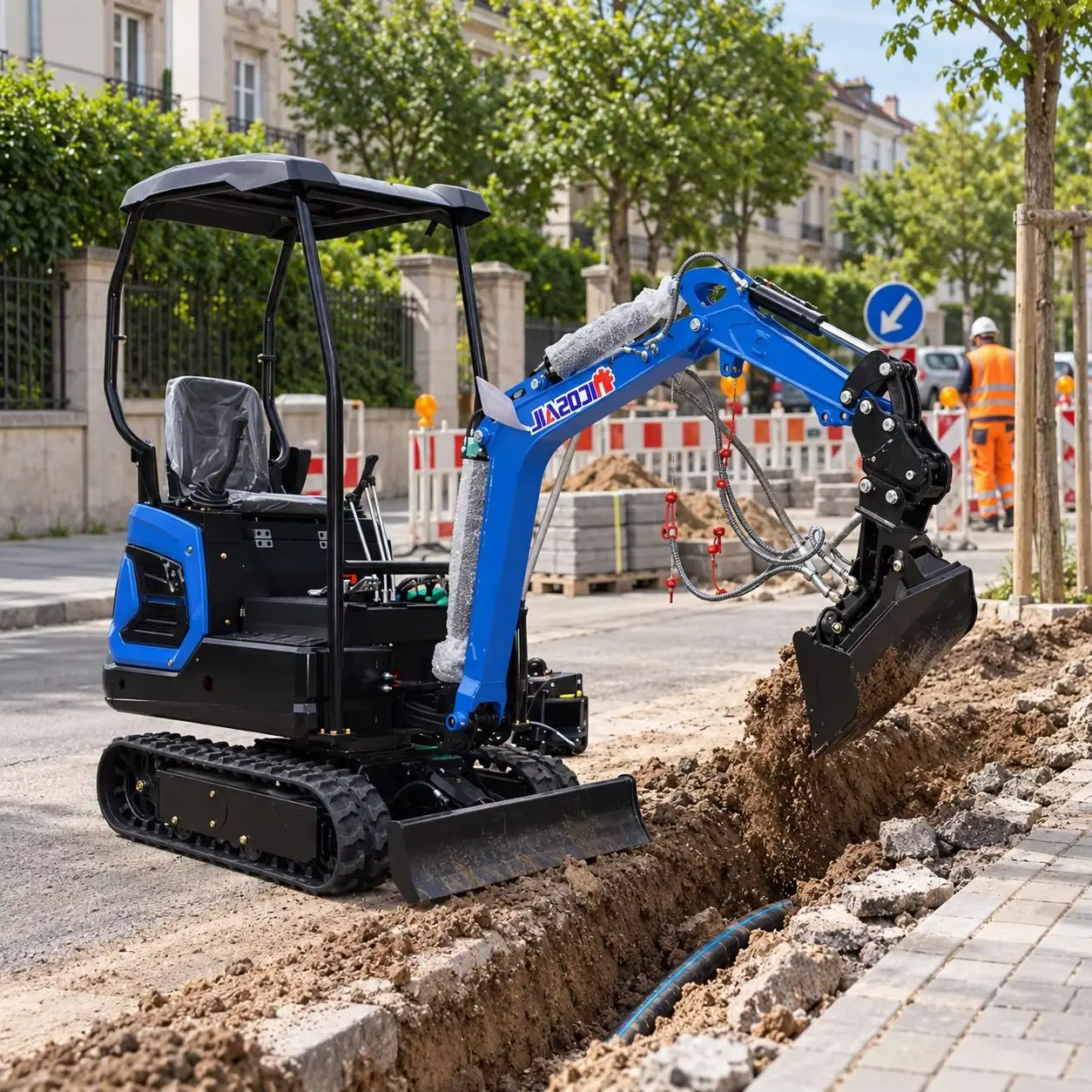 1.2T Mini Excavator with 10.2HP Diesel Engine 933mm Narrow Width Poland Stock for Backyard and Farm Work