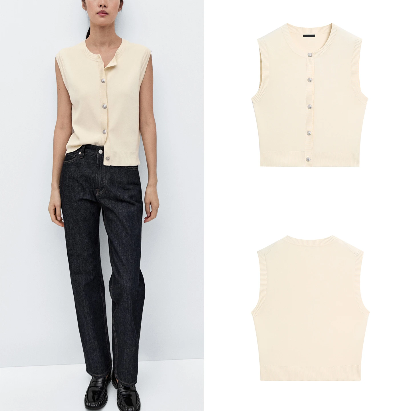 

Ele Knitted round Ne Vest Women's Faionable Svel Top Z Brand Autumn 2025 New Arrival Outerwear