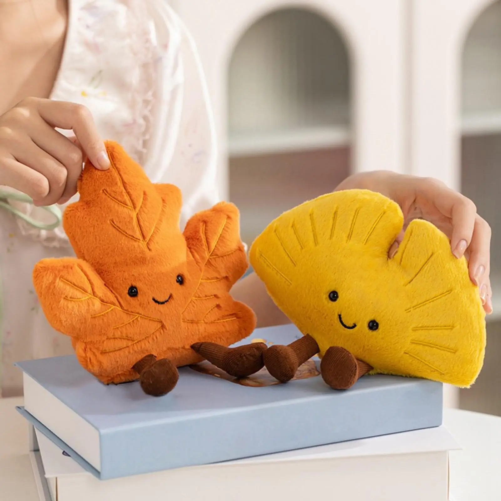 Simulation Leaf Pillow Plush Toy Soft Stuffed Companion Doll Maple Ginkgo Leaf Home Sofa Car Photo Props The Best Gift