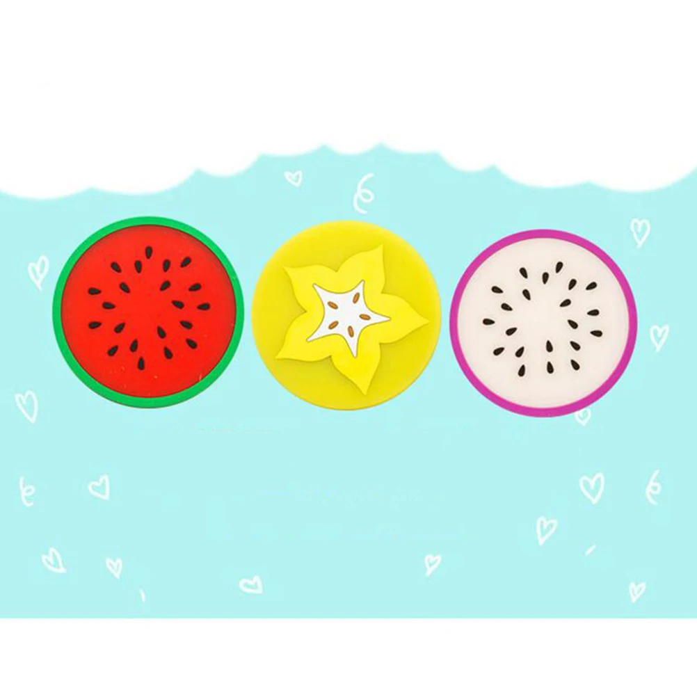 

5 pcs 8.8X8Cm Fruit Shaped Silicone Coasters Non-Slip Heat Resistant Cup Mat Table Protector Round Pad Drink Holder Home Kitchen