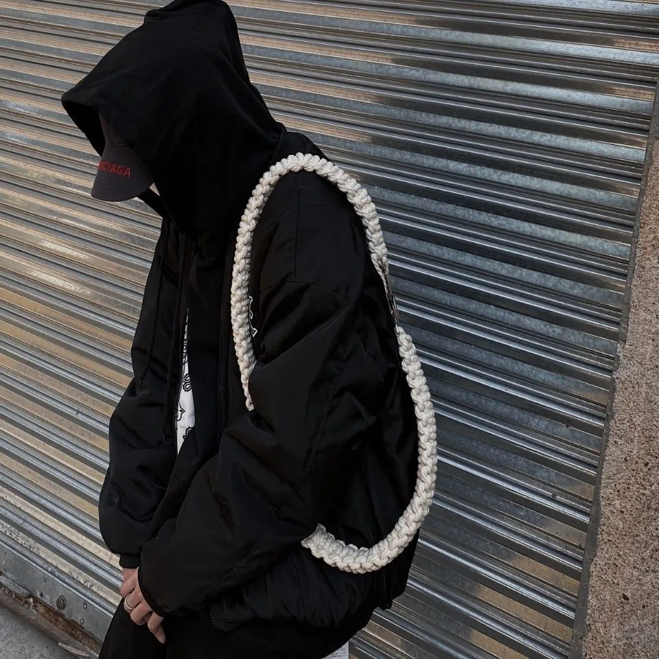 Men Women Handmade Crochet Vibe Style Trousers Chain Bag Strap ACC