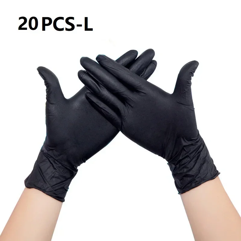 Nitrile Gloves 20 Pcs Of Pure Nitrile Gloves Protective Gloves Housework Kitchen Home Cleaning Car Repair Tattoo Car Wash Gloves