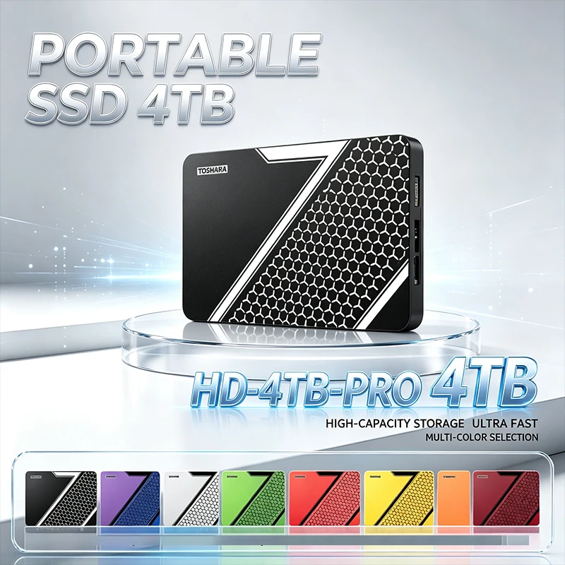 13 Colors 4TB Portable External Solid State Drive Ultra Fast USB3.2 External SSD Multi Colors for PC Laptop Mobile Data