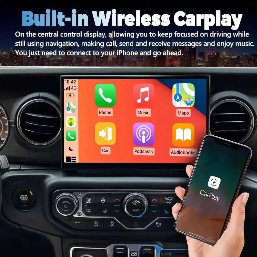 11.8 inch Car Radio For Jeep Wrangler 2018-2023 Android Automotive Multimedia Stereo Player GPS Navigation Carplay Head Unit DSP