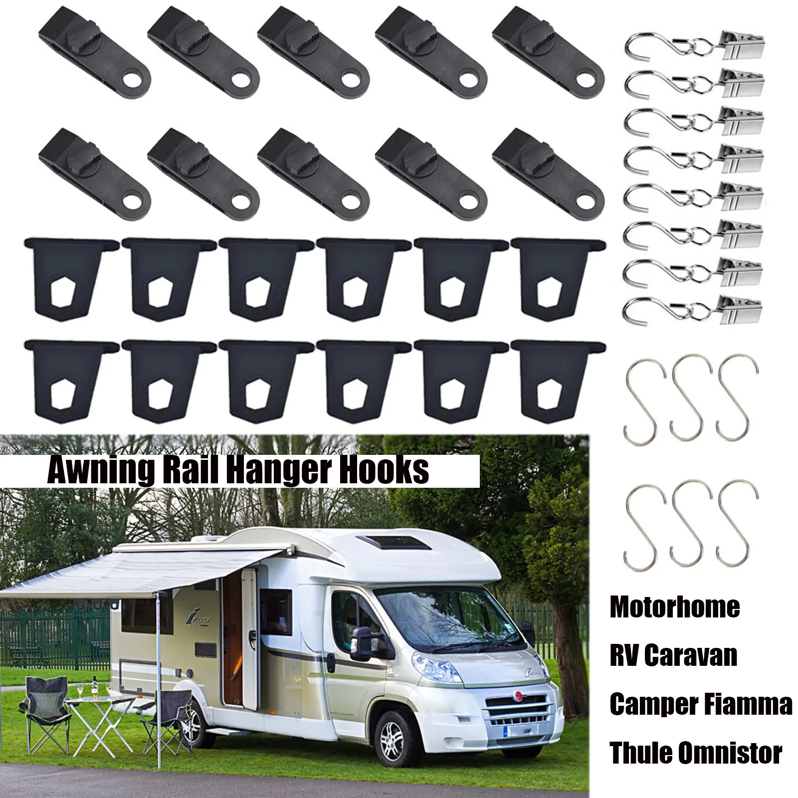 

Держатель вешалки для тента для каравана, кемпера, зажимы с крючками для Fiamma, каравана, кемпера, тент для дома на колесах, зажим для брезента, зажим для навеса для палатки