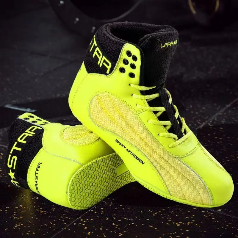 Sapatos de agachamento profundo sapatos de tração dura fitness treinamento abrangente powerlifting boxe luta alta superior masculino e feminino