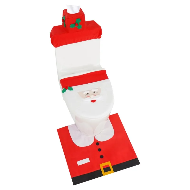 

Christmas Decoration Toilet Seat Cover Case Supply Santa Claus Pants New Year Gift Candy Bag Bathroom Home Decoration Craft Diy